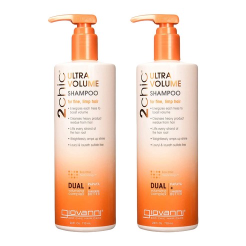 지오바니 2시크 울트라 볼륨 샴푸 탠저린 & 파파야 버터, 710ml, 2개