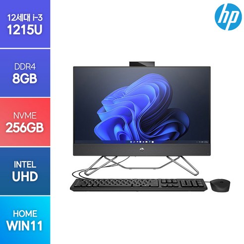 HP Aio 240 G9 12세대 I3-1215U 윈11홈 올인원 일체형PC, i3-1215U/8G/SSD256G/WIN11HOME