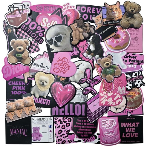 포트렘 캐리어 노트북 스티커, 13_핑크