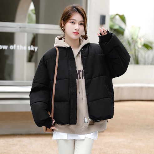 마쿠쿠 여성 항공 블루종 겨울 숏 패딩 점퍼