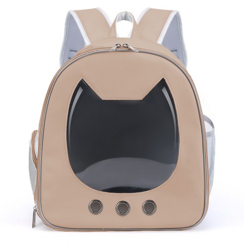 ANYOU 애완동물 배낭 백팩 고양이 강아지 이동가방 고양이 가방 백팩 이동 용품 외출하여 휴대하기, 갈색, 1개