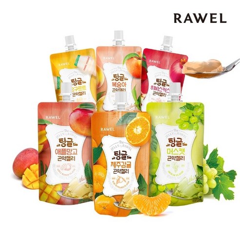 [쇼핑엔티] [20팩] 로엘 팅글 곤약젤리 9가지맛 골라담기(복숭아 머스캣 애플망고 제주감귤 요구르트 히비스커스석류 리치 패션후르츠 골드키위), 기타, 구성선택:4-1. 머스캣10+리치10