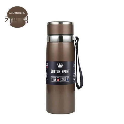 스테인리스 보온병 대용량 남성과 여성 성인 비즈니스 컵 보온병 컵 차 컵 사무실 홈, 800 Ml 갈색, 하나