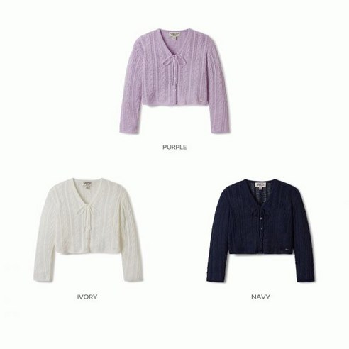 [엔터식스]후아유 여성 케이블 부클 리본 가디건 / Cable Boucle Ribbon CardiganWHCKE2332F