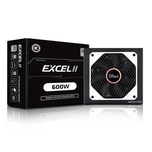 에너지옵티머스 EXCEL II 600W 80PLUS STANDARD 230V EU 파워서플라이 LW, 선택없음