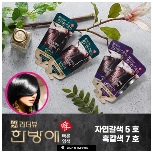 보스티나 한방애 염색제 빠른염색 파우치형 일회용 염색제, 100매, 자연갈색5호