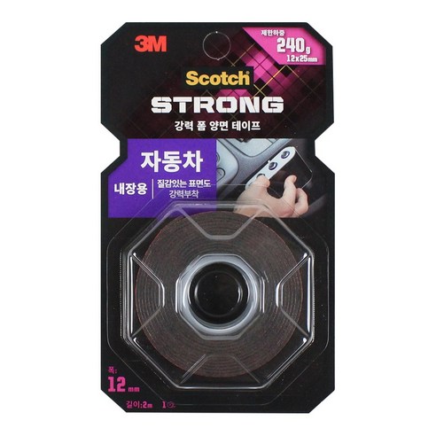 3M 스카치 IT122 폼 양면 테이프 강력 자동차 내장용 12mm x 2m, 1개