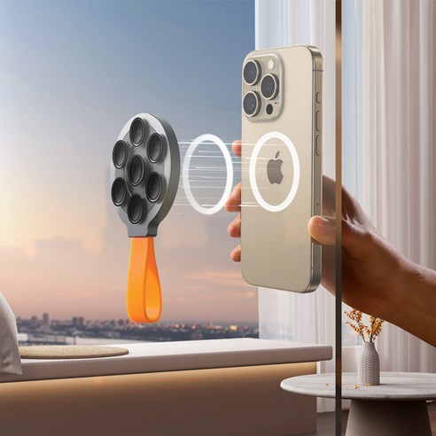 에어그립 조이룸 맥세이프 흡착 핸드폰 거치대 실리콘 밴드 석션 뽁뽁이 거울 유리 자석 마그네틱 [메탈링 포함]