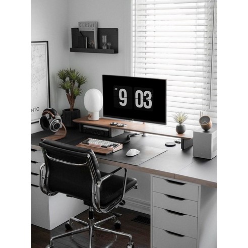 좁은 책상, 이제 넓게 쓰세요! 데스크 모니터 선반으로 공간 활용과 데스크테리어 효과까지 한 번에!