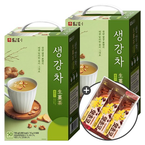 담터 생강차 50T+50T (총 100T) + 핫초코 3T, 2개, 750g, 50개입, 15g