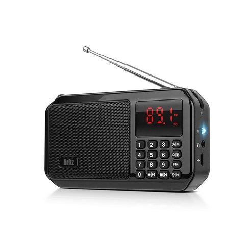 브리츠 휴대용 라디오 MP3 블루투스 스피커 BZ-LV980, 블랙