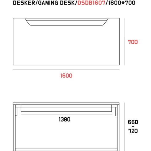 카이젠스 데스커 ﻿DSDB1607 게이밍 책상(COMPUTER DESK) 1600*700 맞춤제작 가죽매트 DSK(C)-24, 클래식블랙 Best Top5