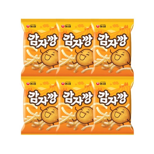 농심 감자깡 간식 과자 75g, 6개