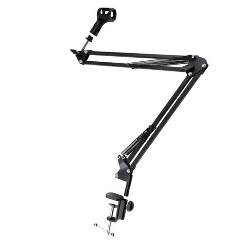 조정 가능한 마이크 스탠드 스마트폰 비디오 마운트 암 전화 홀더 스탠드, 40x11.5x4.5cm, 블랙, 설명