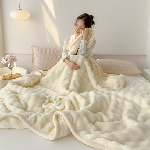 버블 폭신폭신 밀크 담요 사계절 캠핑 소파