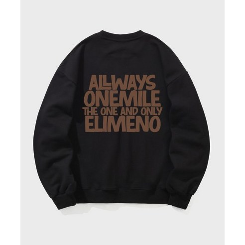 엘리메노 EL 오아오 오버핏 맨투맨 티셔츠 블랙(브라운)