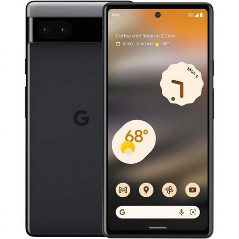 Google Pixel 6a 5G 미국 버전 128GB 차콜 언락 스마트폰, Charcoal_Unlocked | Renewed