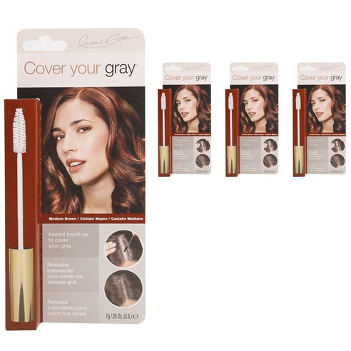커버유어그레이 인스턴트 터치 업 헤어 마스카라 7g, Medium Brown, 4개
