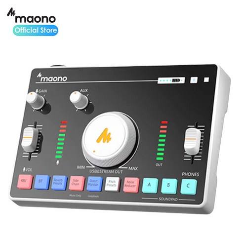 마오노 캐스터 AMC2 NEO 스트리밍 오디오 믹서 휴대용 블루투스 오디오 인터페이스, AMC2 NEO 화이트
