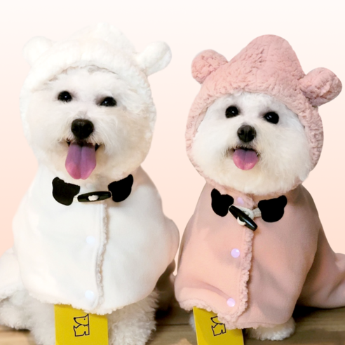 리치독스 강아지 고양이 숄 케이프 겨울옷 망토 애니멀망토담요 M, 브라운, 1개