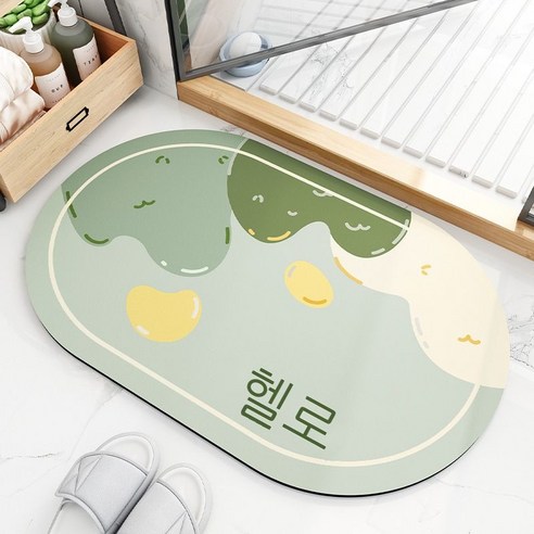욕실 흡수 매트 규조 진흙 가정용 화장실 입구 흡수 매트 화장실 목욕 미끄럼 방지 발판, 규조토 욕실 매트. - 헬로 그린.