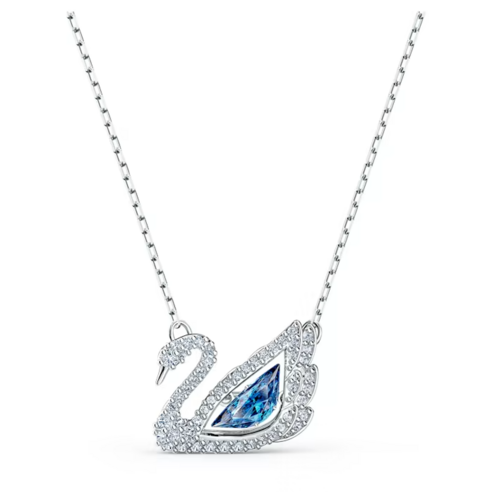 [SWAROVSKI] 스와로브스키 125주년 Dancing Swan 블루 실버 목걸이