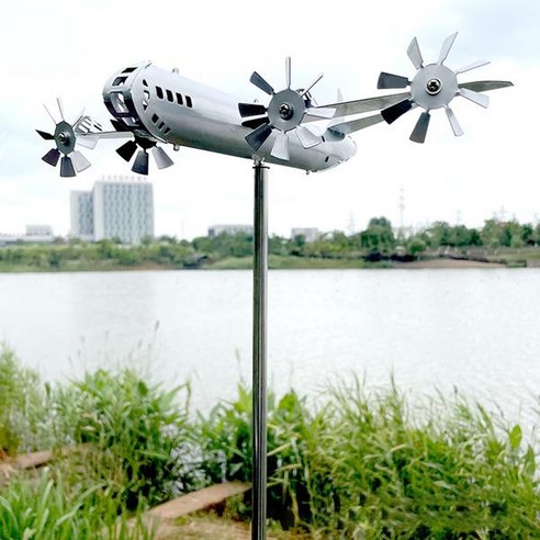 정원 항공기 공원 스피너 철 비행기 농장 조각 안뜰 바람 바람개비 장식 야외 금속 잔디