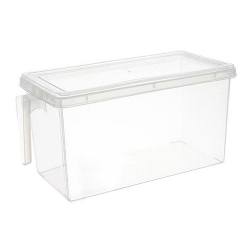저장 용기 사각 식품 보관 정리함 과일 야채용 손잡이와 뚜껑이 있는 쌓을 수 있는 냉장고 정리함, 클리어, 플라스틱