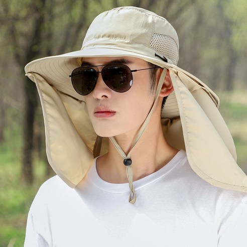 DFMEI 모자남여름벙거지선캡빅숄남성여름낚시방자색입니다아웃도어 챙 챙 썬캡입니다., DFMEI 카키