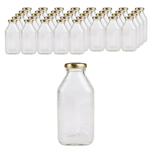가인글로벌 사각 델몬트병300 +골드캡, 38러그캡 (골드), 38개, 300ml