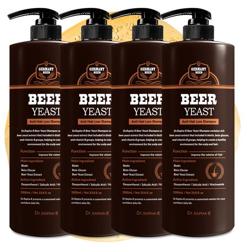 닥터라파알 맥주 효모 샴푸, 1L, 4개