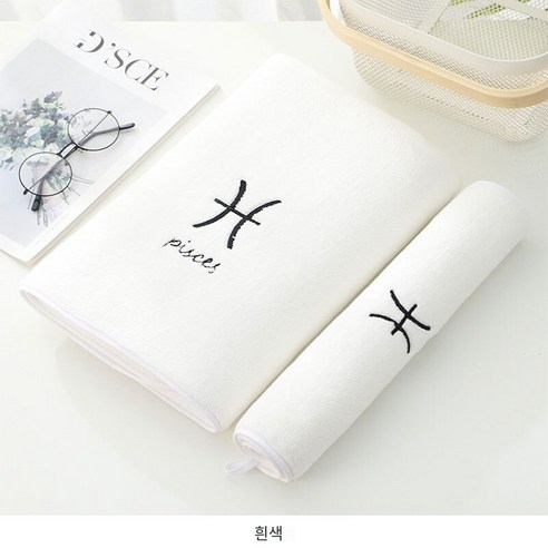 별자리 목욕 타월면 흡수성 가정용 빠른 건조 부드러운 보풀, 흰색 목욕 타월과 수건 (메시지 별자리), 140x70cm