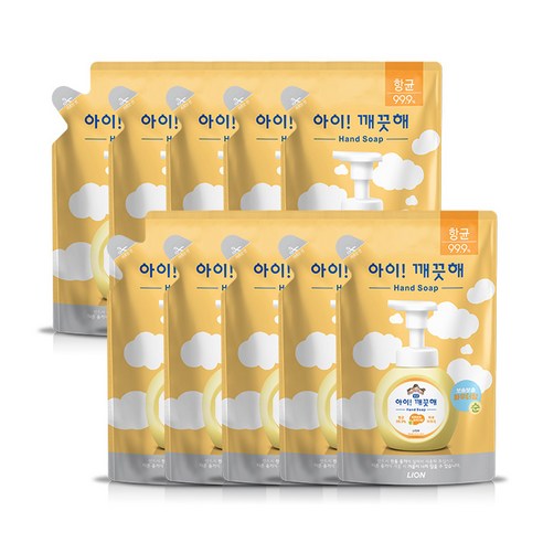 아이깨끗해 순 폼 핸드 솝 파우더향, 200ml, 10개