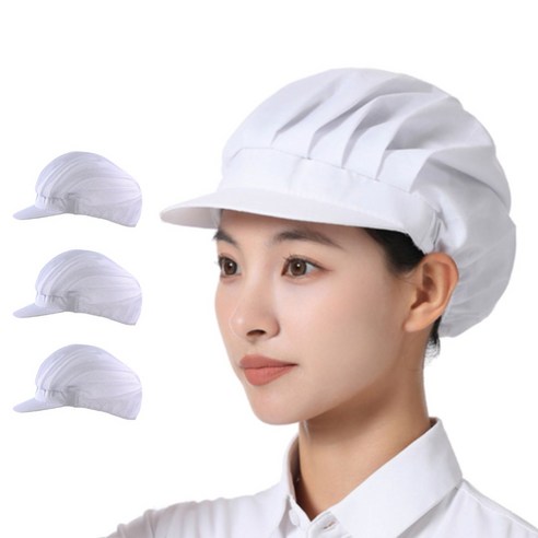 피터라벨 통풍 잘되는 주방 위생 모자, 전체면, 3개, 화이트