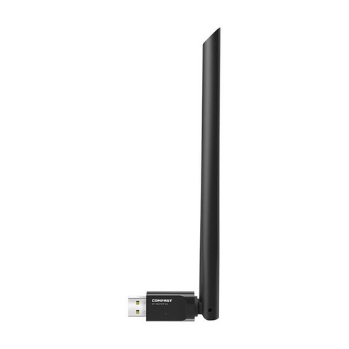 무선 USB WiFi 어댑터 수신기 네트워크 어댑터 듀얼 밴드 150Mbps(6dBi 안테나 포함) 무료 드라이버 이더넷 데스크탑, 19.9cm, 검은 색, 플라스틱