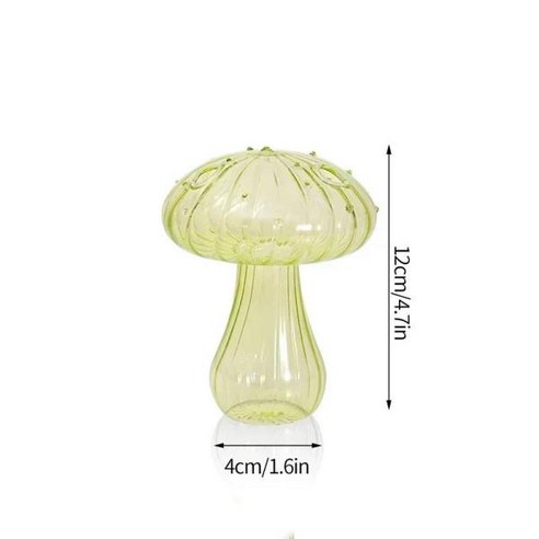 버섯 꽃병 유리 꽃병 투명 꽃병 장식 꽃병 수경재배 화분 방 장식, 09 Mushroom vase S1