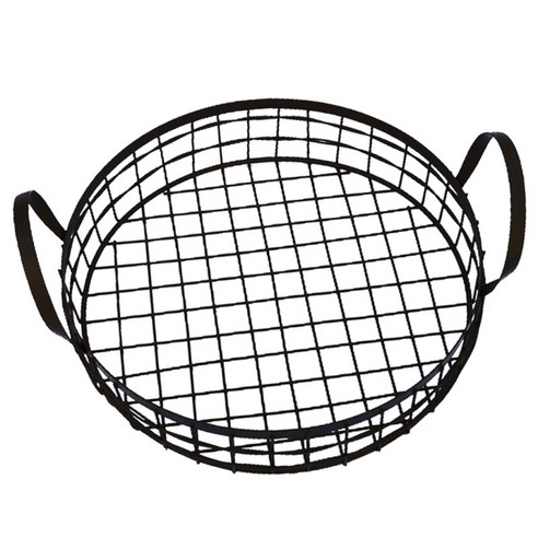 미식가 쿠터 탑 금속 와이어 과일 저장 바구니 파티 서빙 그릇 골동품 블랙 10kg, 27.5cm, 철