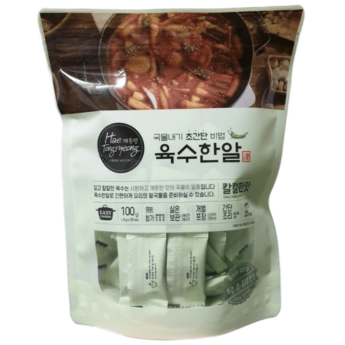 해통령 육수한알 칼칼한맛 코인육수 100g (4g x 25개입) 개별포장 감칠맛, 육수한알 칼칼한맛 100g