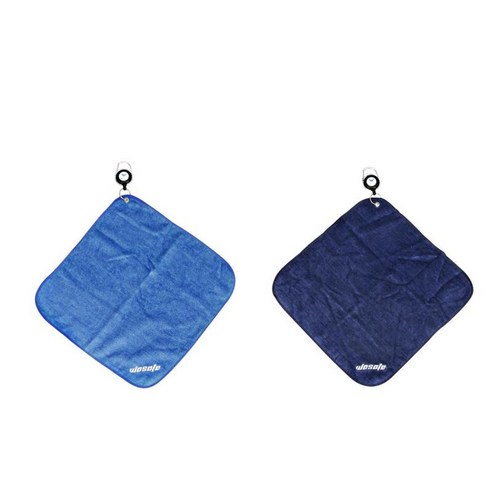 2 조각 극세사 골프 타올 스포츠 땀 흡수 닦는 천, 30x30cm, 라이트 블루+다크 블루, 면
