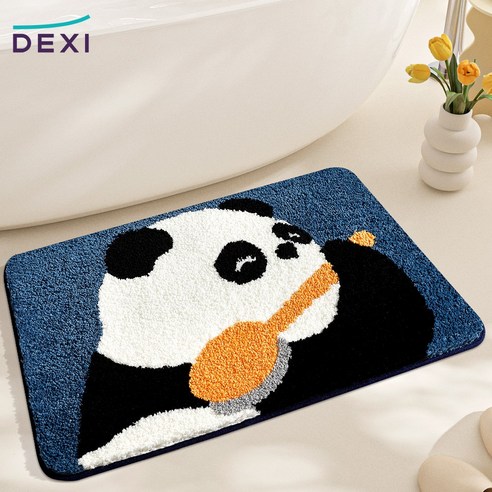 DEXI 부드러운 도톰 극세사 욕실 화장실 현관 미끄럼방지 논슬립 프리미엄 욕실 발매트, 샤워팬더