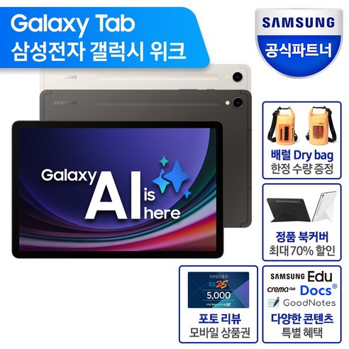 삼성전자 갤럭시탭 S9 5G, 베이지, 256GB, Wi-Fi+Cellular