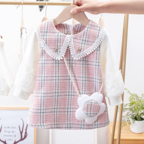 앨리홈 큐빅래빗깅엄원피스