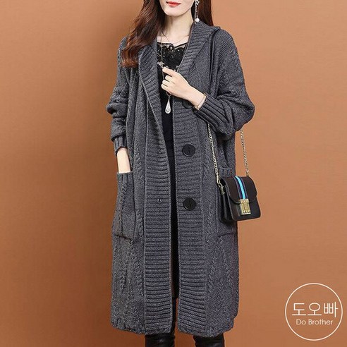 도오빠 츄츄파 여성 롱 가디건, 심플한 디자인, 가을에서 초겨울까지 입기 좋아요