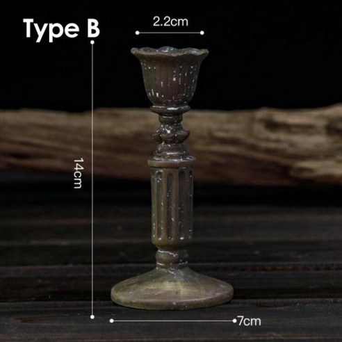 레트로 촛대 수지 캔들 홀더 홈 장식 스틱 골동품 사진 소품, ABC A Set