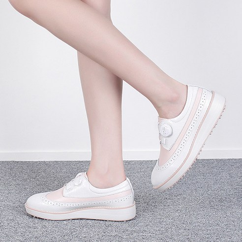 더스틴앤프리미어 국내생산 남녀공용 수제 다이얼 골프화 실내 스크린 연습용 패션 가죽 발편한 키높이 남성 여성 골프화 국산골프화 가벼운 심플 슈즈 스파이크 아웃솔