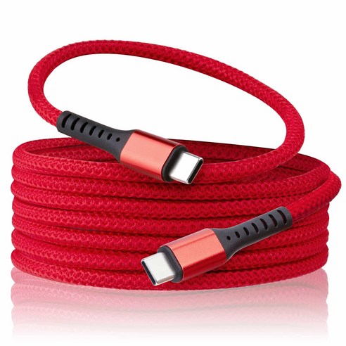 USB C to USB C 100W Cable Type C Charger Cable 200cm usbc 5A Fast Charging Cable Durable Nylon Bra, red