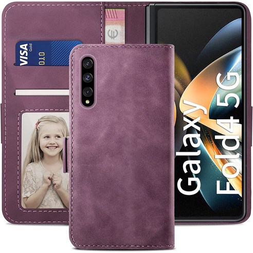 삼성 갤럭시 z폴드4 5G 지갑형 카드수납 다이어리 휴대폰리 케이스 galaxy z fold 4 Leather wallet case 적용