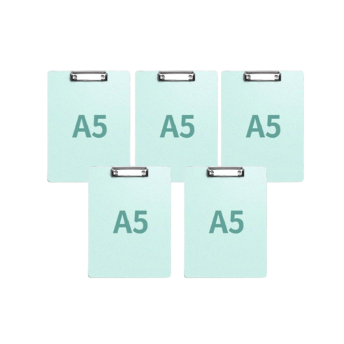 웰컴투 PS클립보드 A5, 라임, 5개입