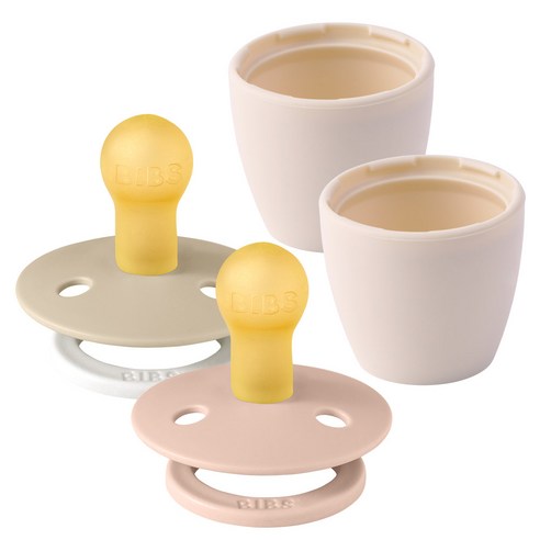 빕스 컬러 고무 쪽쪽이 2P+화분캡 2P, 1단계, 블러쉬+바닐라나이트+화분캡2P