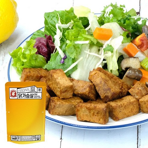 노브랜드닭꼬치매콤  아침 [아침몰]해동없이 바로먹는 실온 보관 닭가슴살 큐브 오리지널(100g), 100g, 30개